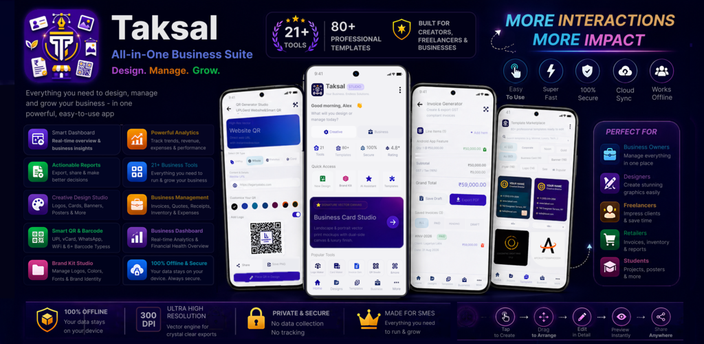 Taksal Studio Workspace and Mobile Design Interface